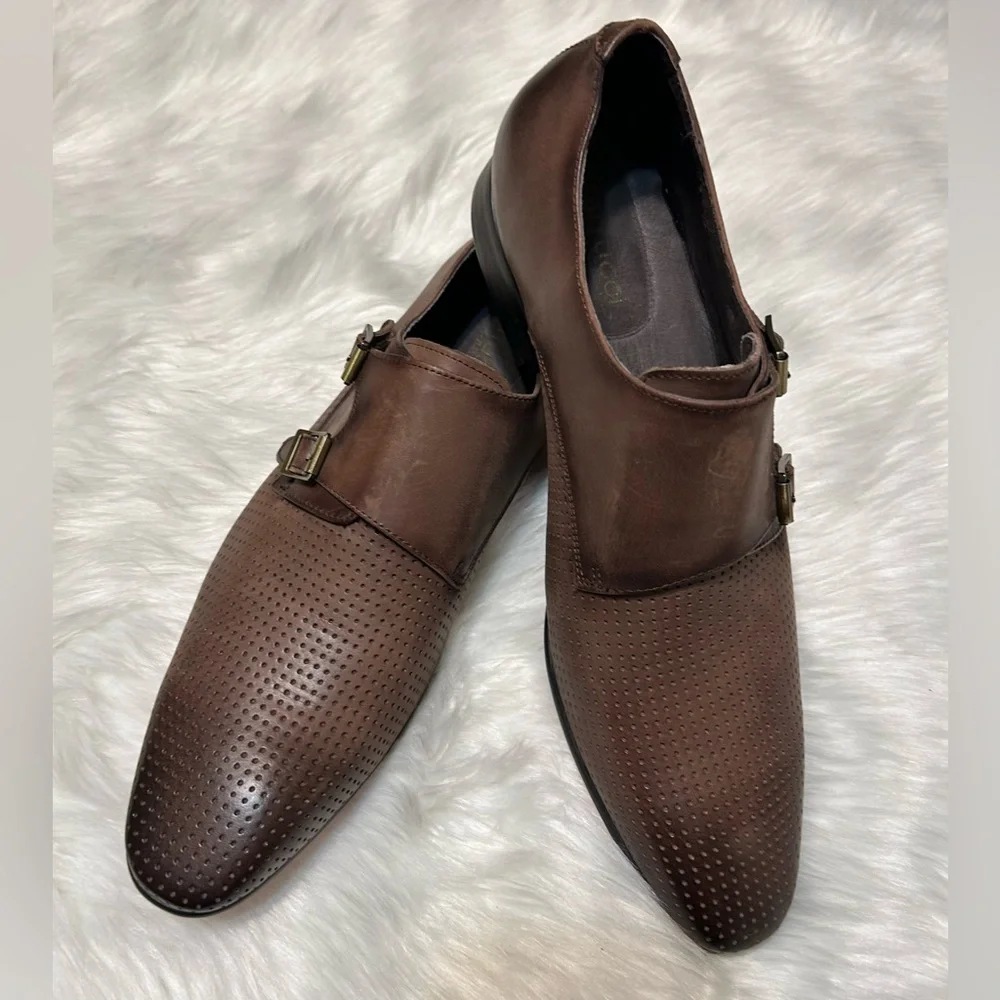 Carrucci Perforated Double Monk Strap Red Bottom K5308-06 Shoes - Picture 2 of 9